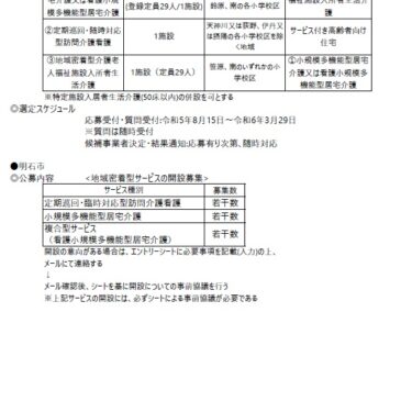 2024.1.1 関西各市町村の介護保険施設事業者公募情報